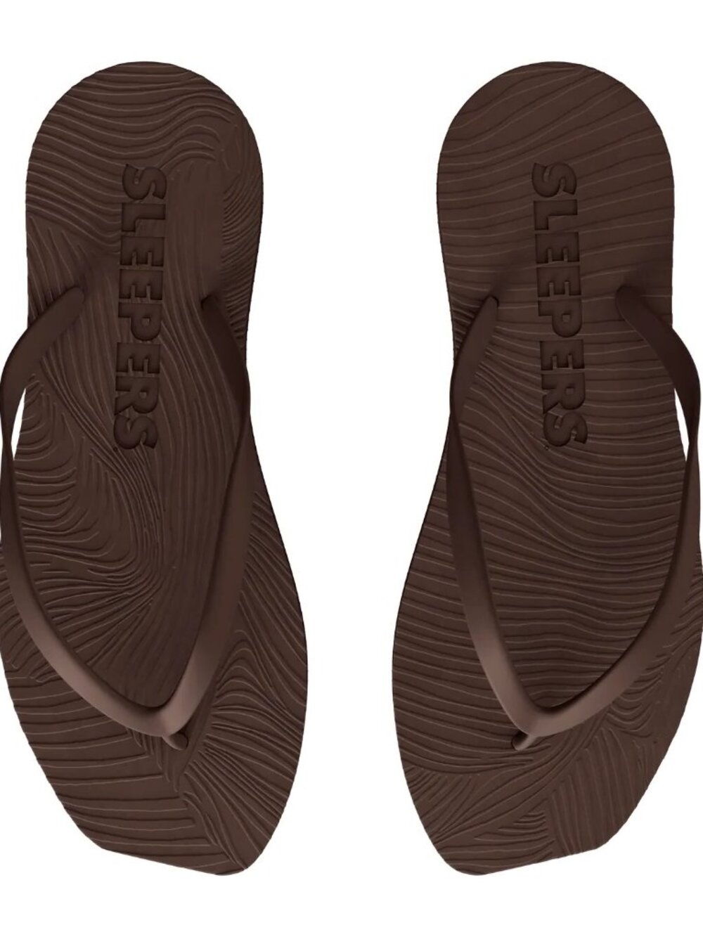 Sleepers Tapered Brown Natural Rubber Flip Flops Size 10